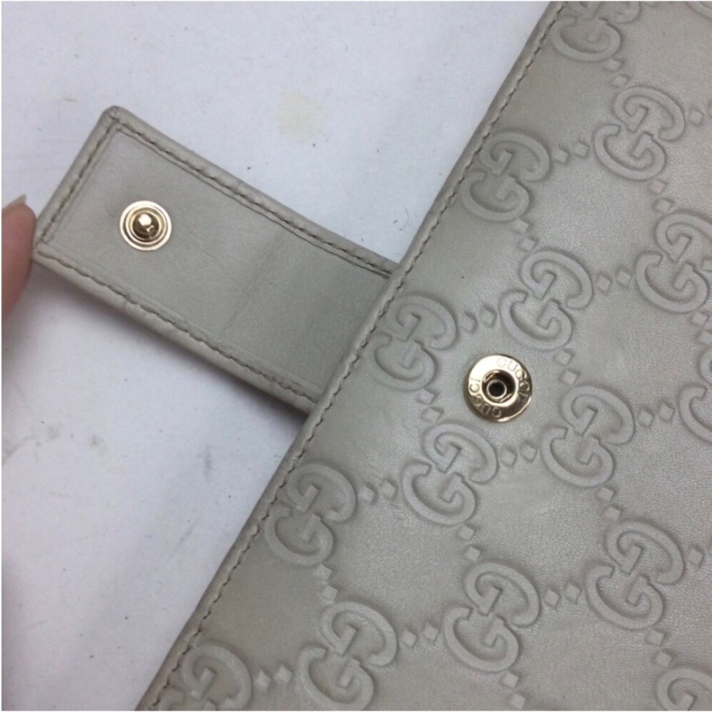 Gucci Guccisima Double G Embossed Gray Leather BiFold Flap Front Snap Wallet - Picture 13 of 13